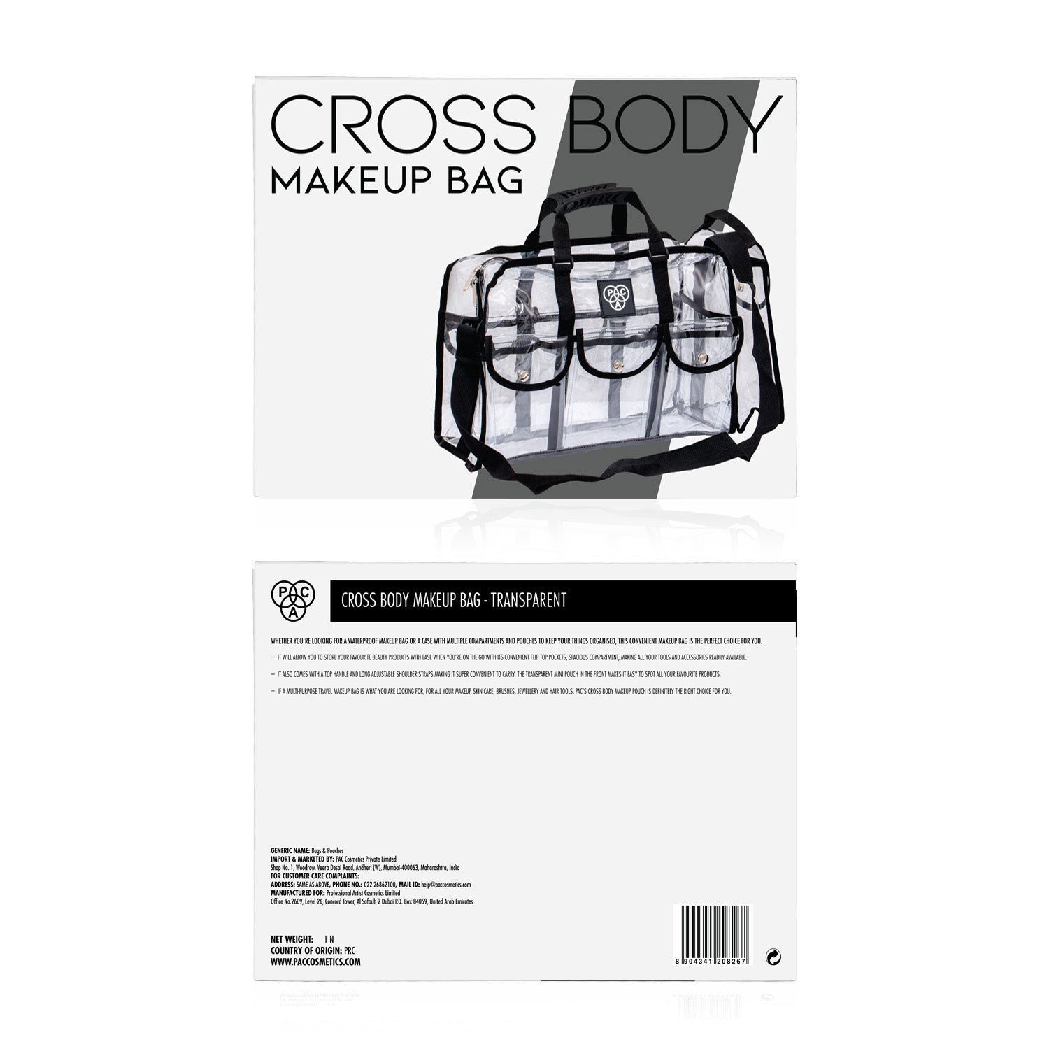 PAC Cosmetics Cross Body Makeup Bag #Color_Transparent