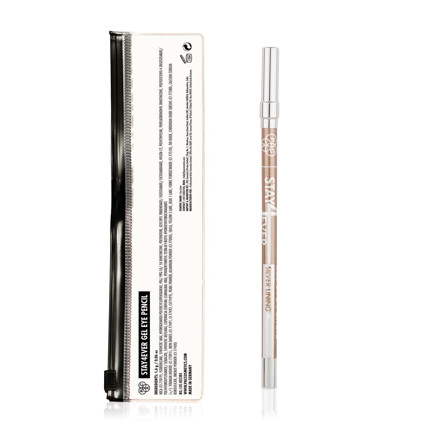 PAC Cosmetics Stay4Ever Gel Eye Pencil (1.6 gm) #Color_Silver Lining