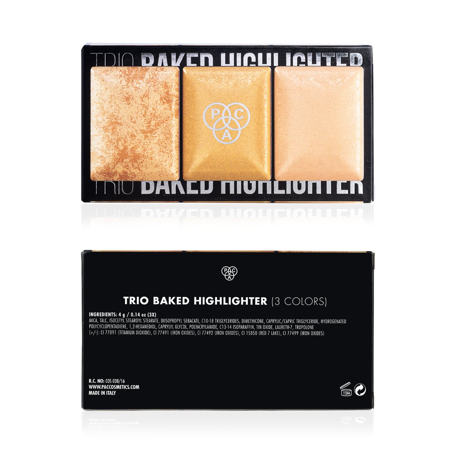 PAC Cosmetics Trio Glow Highlighter X3 (4 gm) #Color_Gold