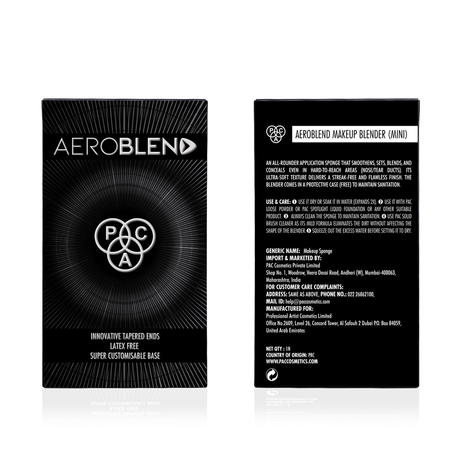 PAC Cosmetics Aeroblend Makeup Blender (1 N) #Size_Mini ( 2 PC )