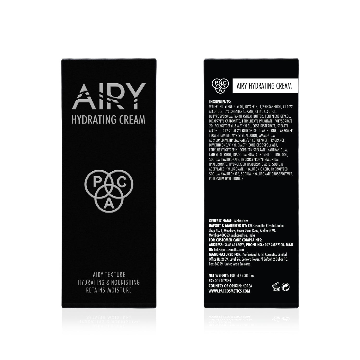 PAC Cosmetics Airy Hydrating Cream (100ml)