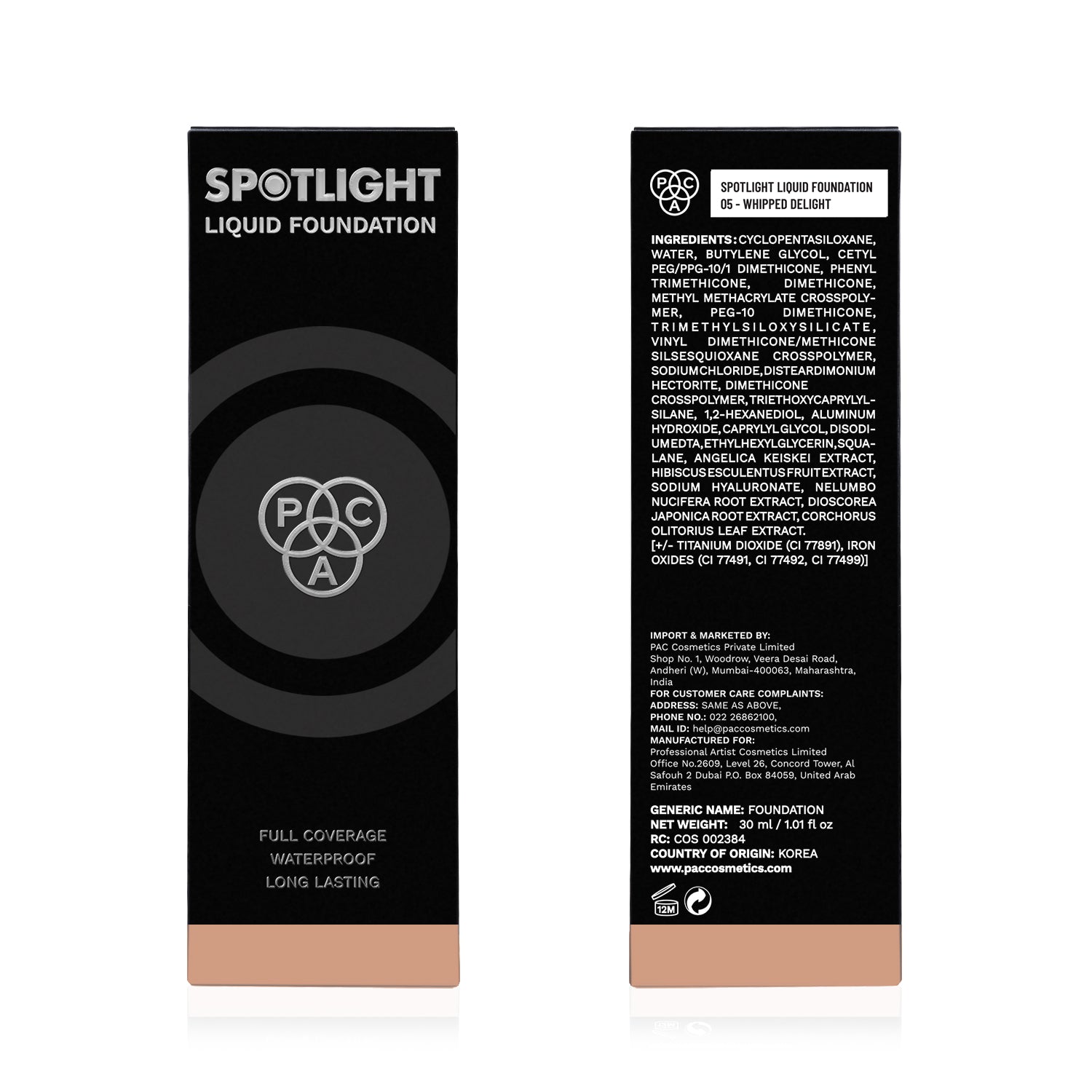 PAC Cosmetics Spotlight Liquid Foundation (30 ml) #Color_05 Whipped Delight