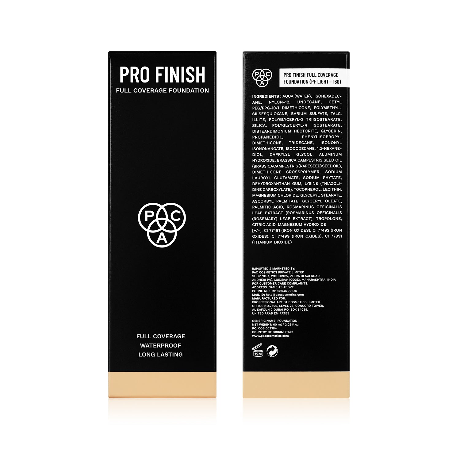 PAC Pro Finish Full Coverage Foundation #Color_PF Light - 160