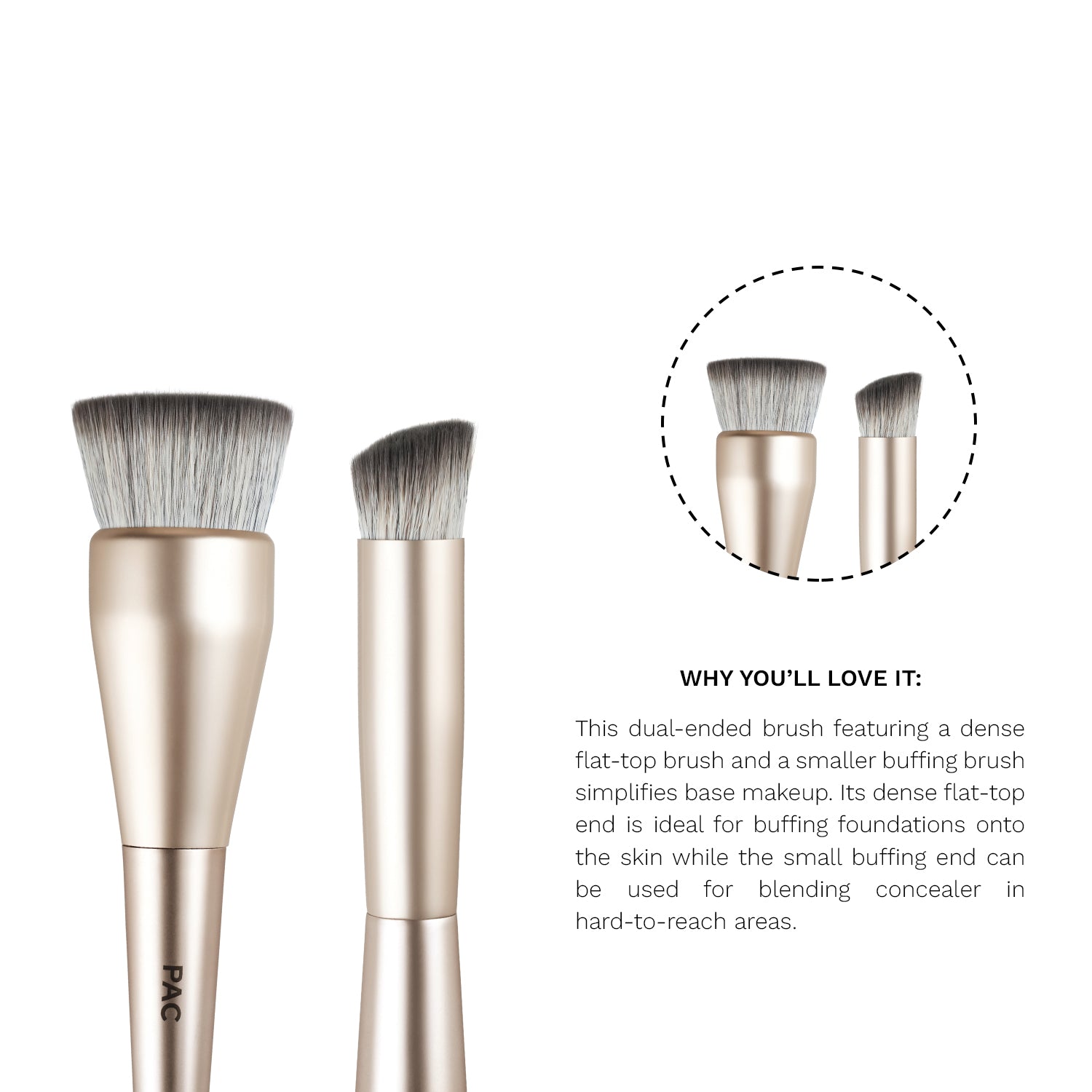 PAC SDE 03 Dual-Ended Foundation & Concealer Brush