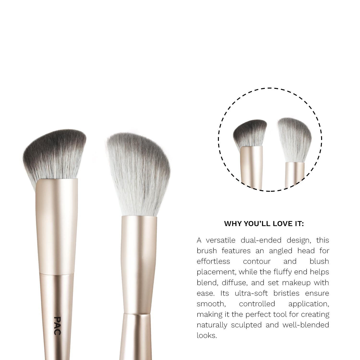 PAC SDE 04 Dual-Ended Contour & Blush Brush
