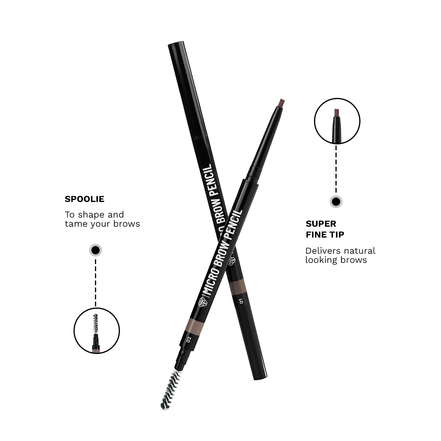 Micro Brow Pencil Precision Tip | Smudge-proof | Lasts upto 28H